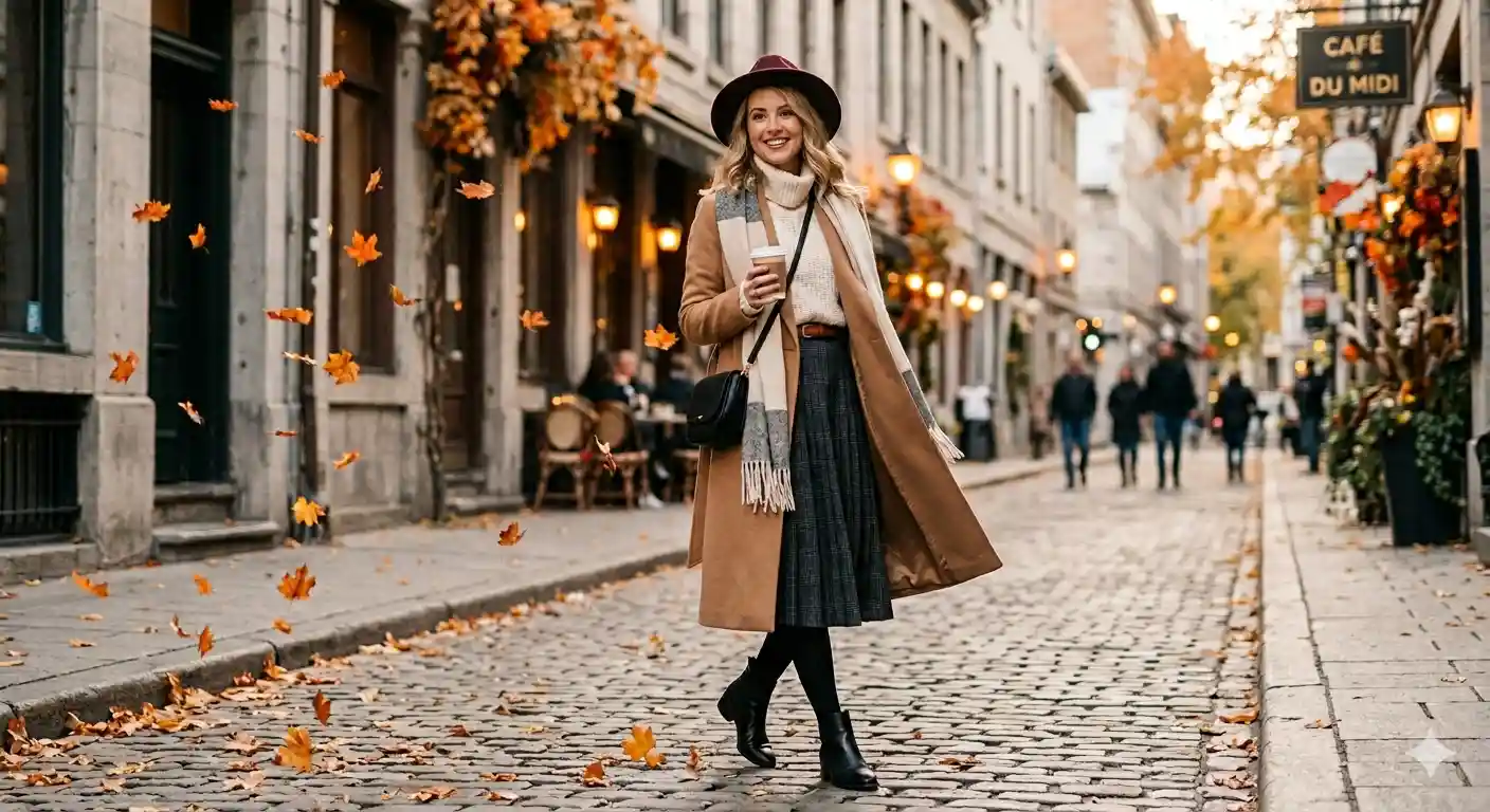 Look de Inverno com saia