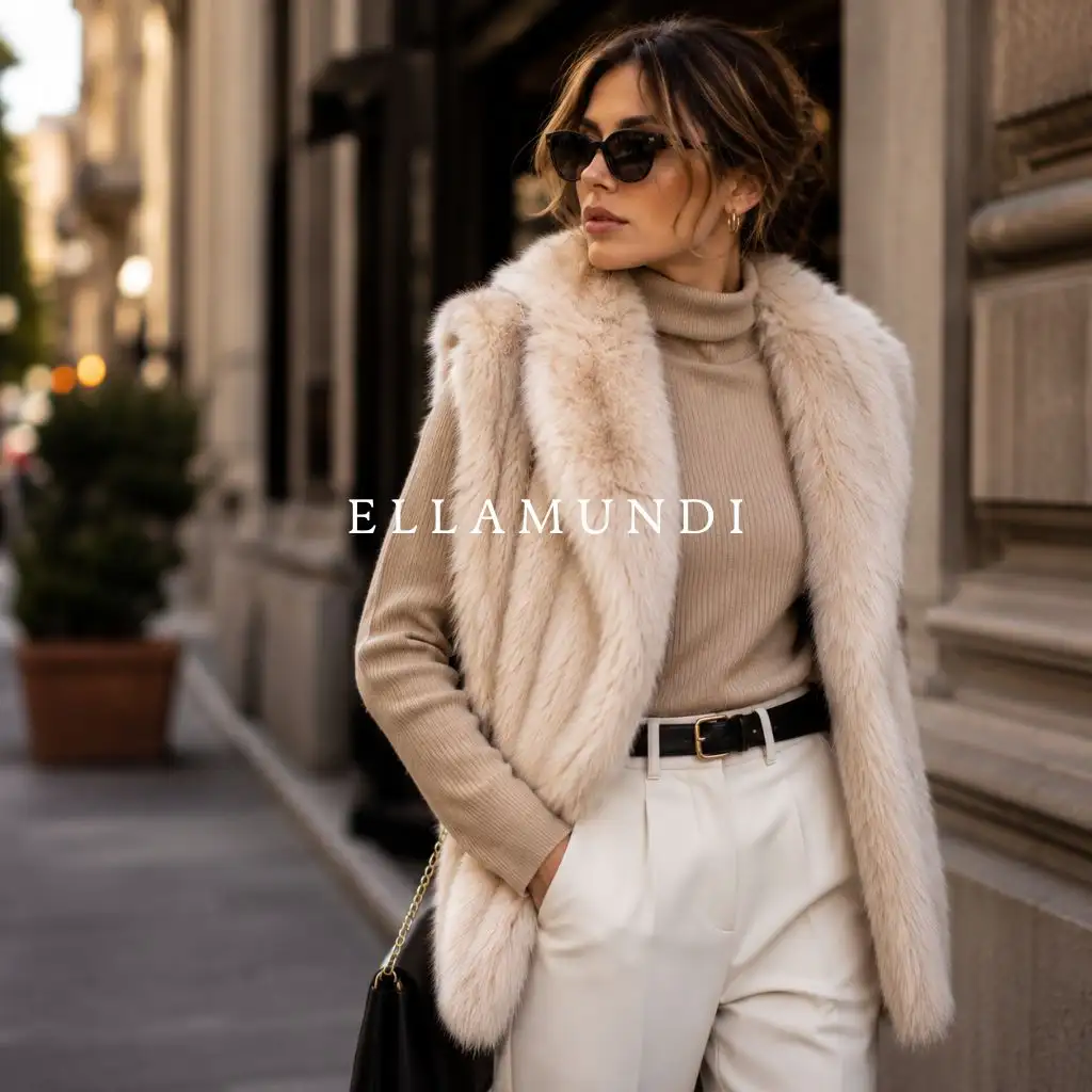 Look com Colete de Pêlo